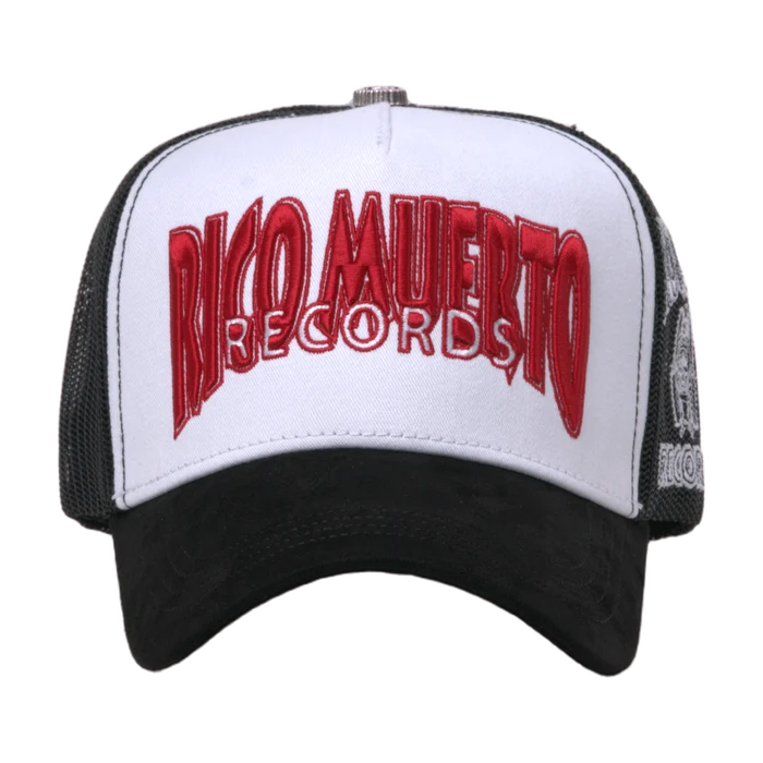 Gorra ROM Records de Barbas Hats con logo Rico Muerto Records bordado en rojo