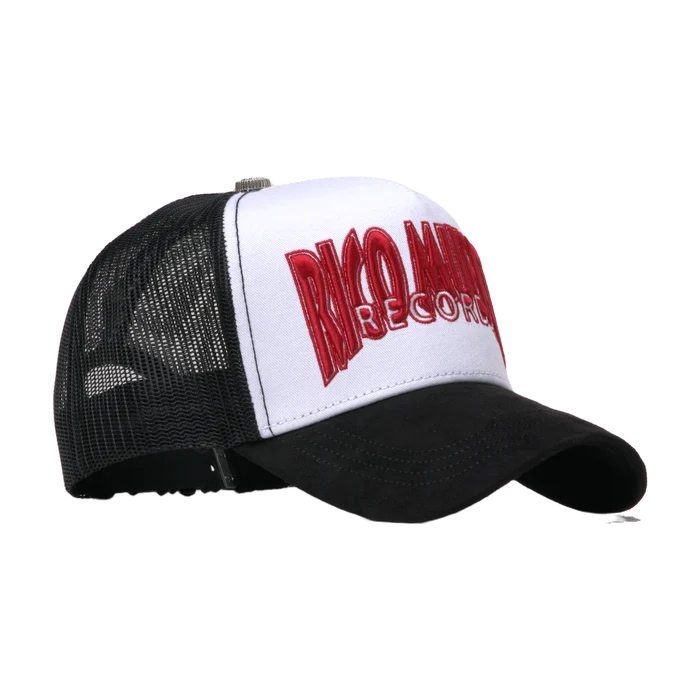 Gorra ROM Records de Barbas Hats vista de tres cuartos opuesta